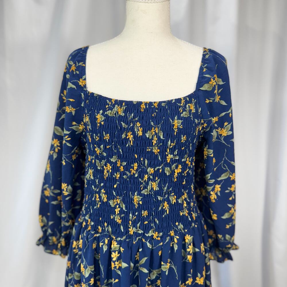 Baltic Born Marta Dress Bohemian Romance Wuthering Heights Floral Midi 1XL Navy - Picture 16 of 16
